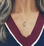 1776 Cross gold filled charm necklace
