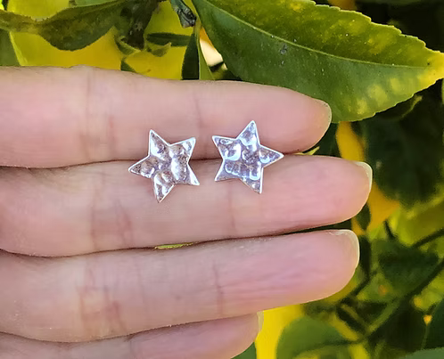 Silver Star Stud Earrings
