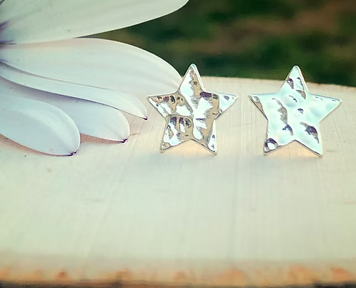 Silver Star Stud Earrings