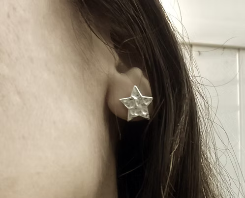 Silver Star Stud Earrings