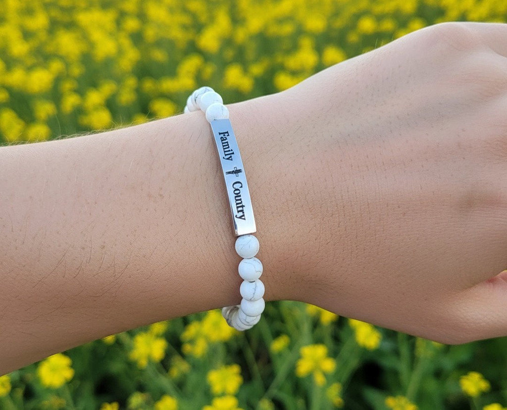 God, family, country bracelet