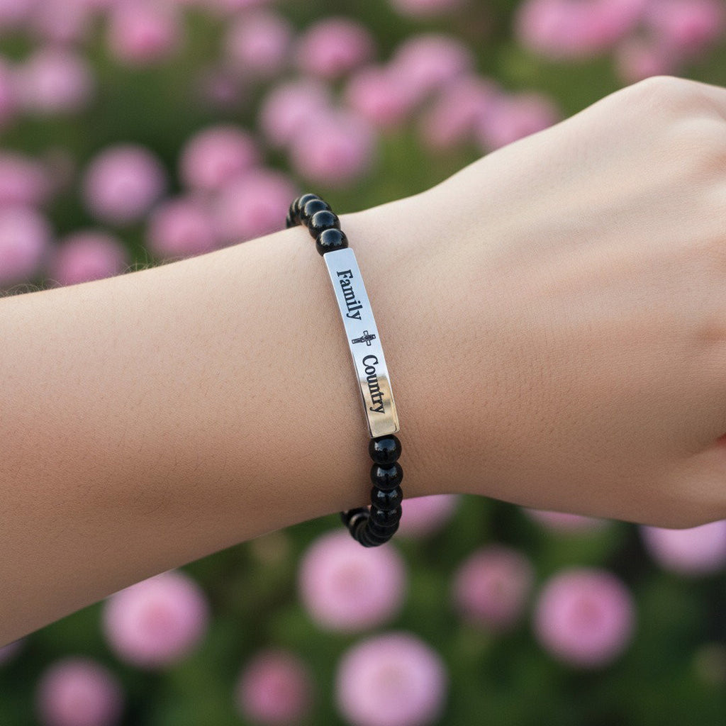 God, family, country bracelet
