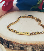 1776 Dainty  18K Gold PVD Stainless Steel Bracelet