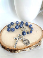 Personalized decade blue sodalite rosary