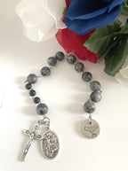 Personalized labradorite pocket rosary for men