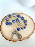 Personalized decade blue sodalite rosary