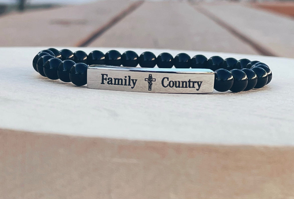God, family, country bracelet