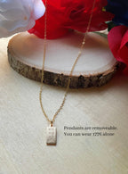 1776 Cross gold filled charm necklace