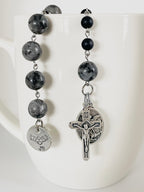Personalized labradorite pocket rosary for men
