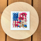 Flag with Flowers Coaster (Set of 4)