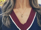 1776 Cross gold filled charm necklace