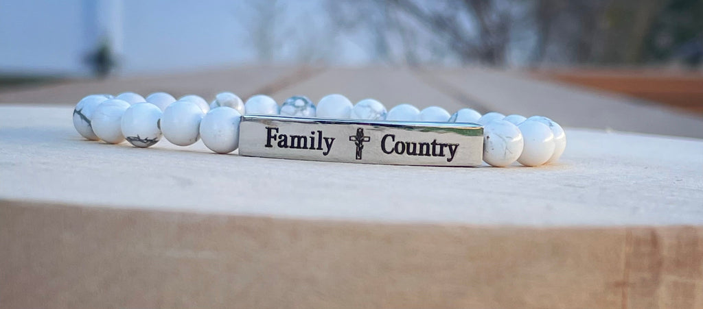 God, family, country bracelet